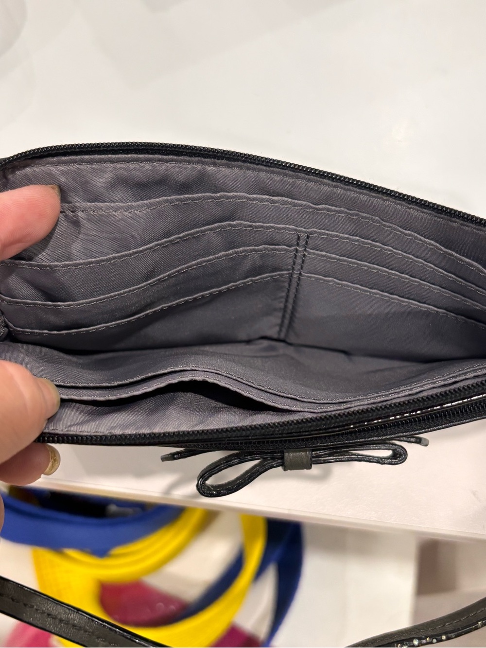 Coach Black Leather Wristlet/minibag - Picture 5 of 10